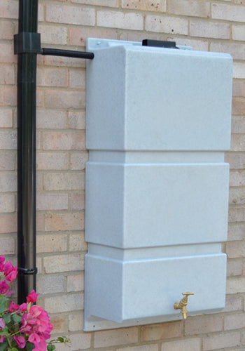 White 105 Litre Wall Mounted Water Butt