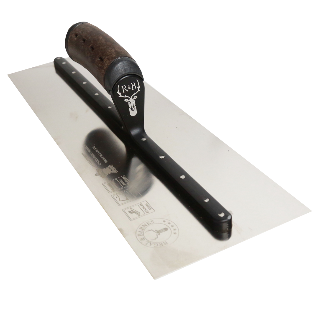 Regal & Barnes Premium Silver Hardened Trowel with Leather Handle
