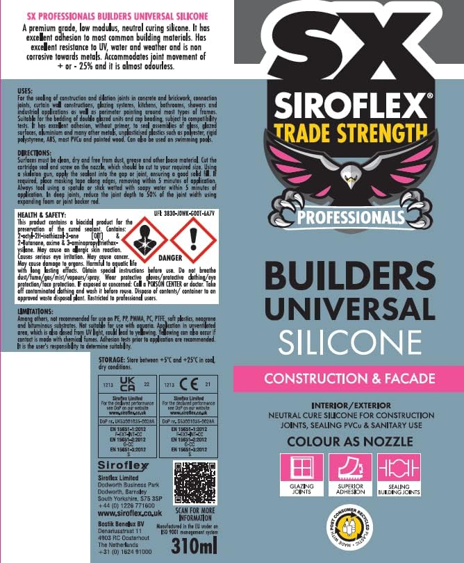 SX Premium Builders Universal Silicone (310ml)