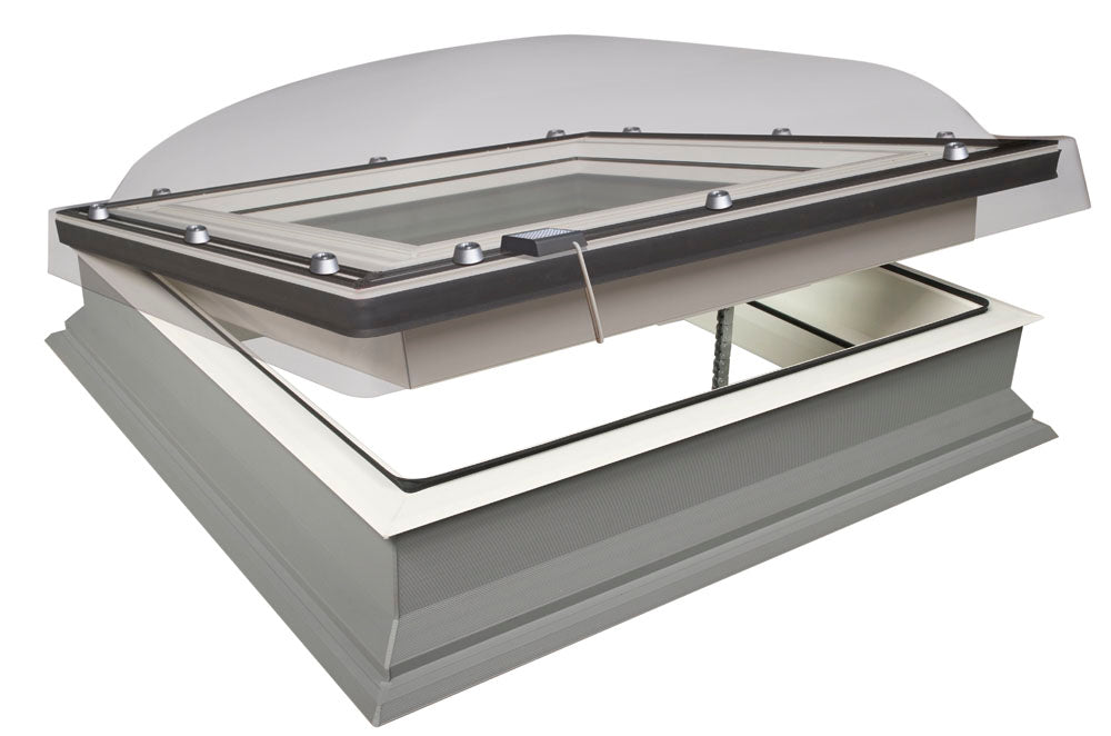 Electrically Operated Domed Flat Roof Window open