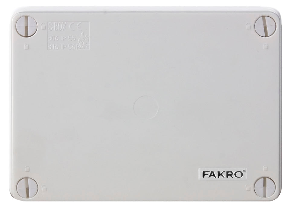 A white FAKRO weather module for Z-Wave windows