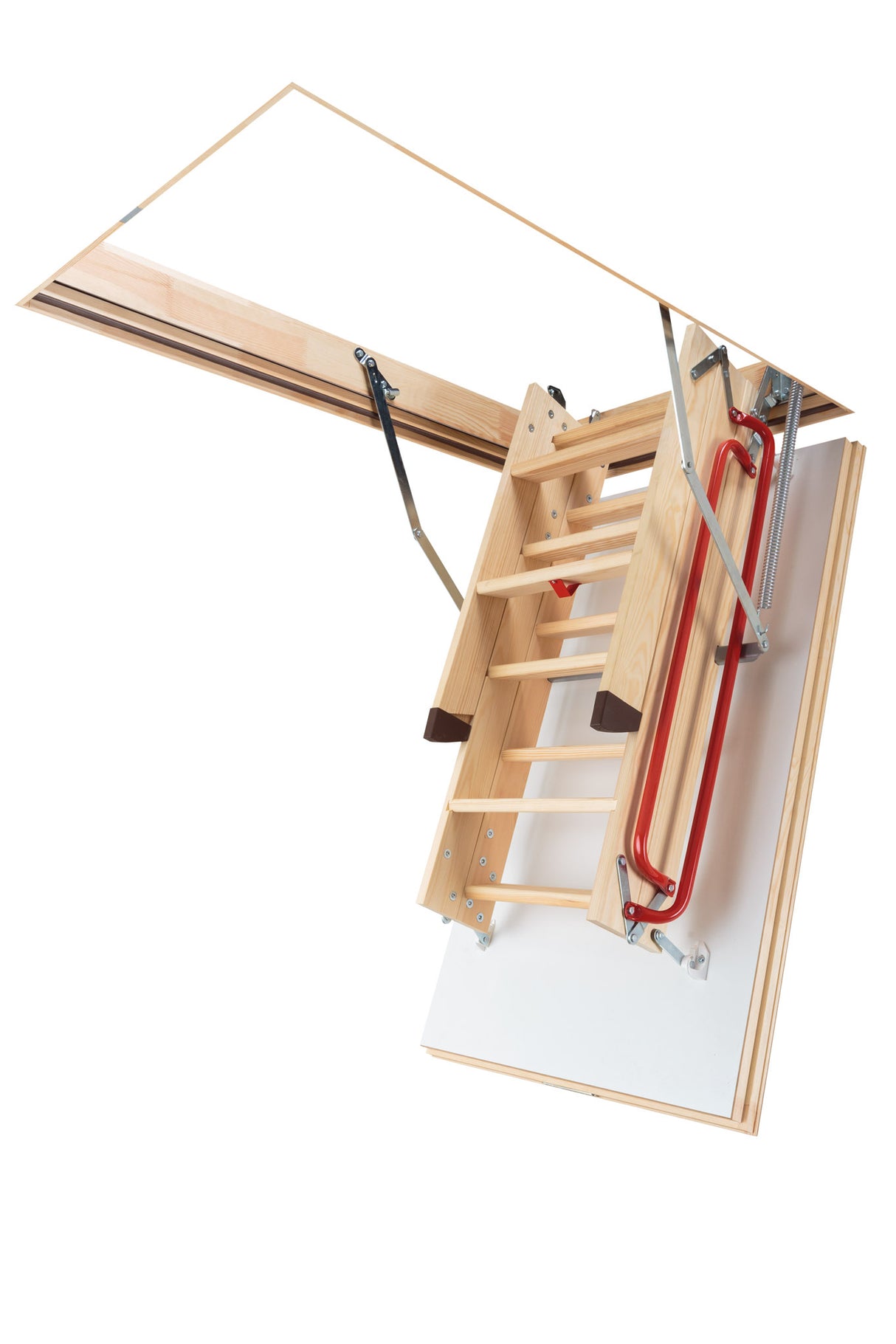 Folded Wooden Loft Ladder with Unfolding Support Mechanism