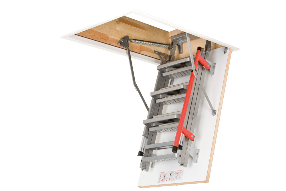 Lux Metal Folding Loft Ladder with Unfolding Support Mechanism folded