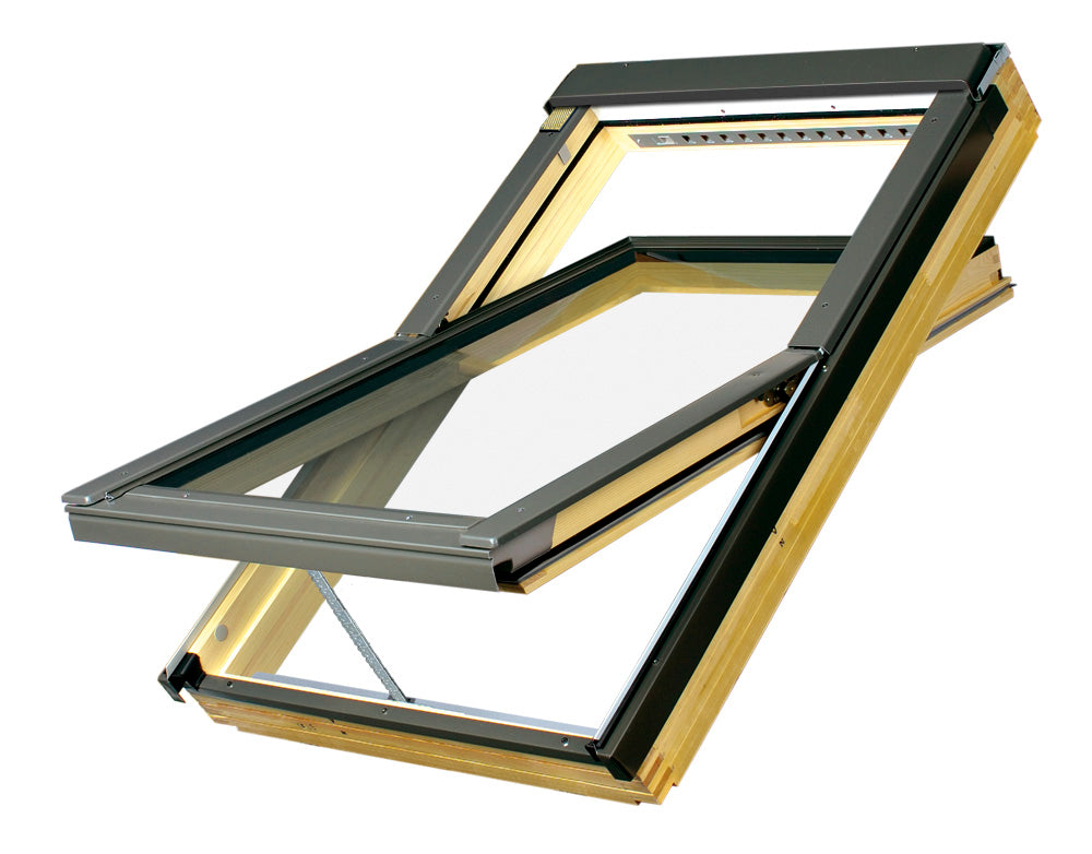 roof window with wooden frame