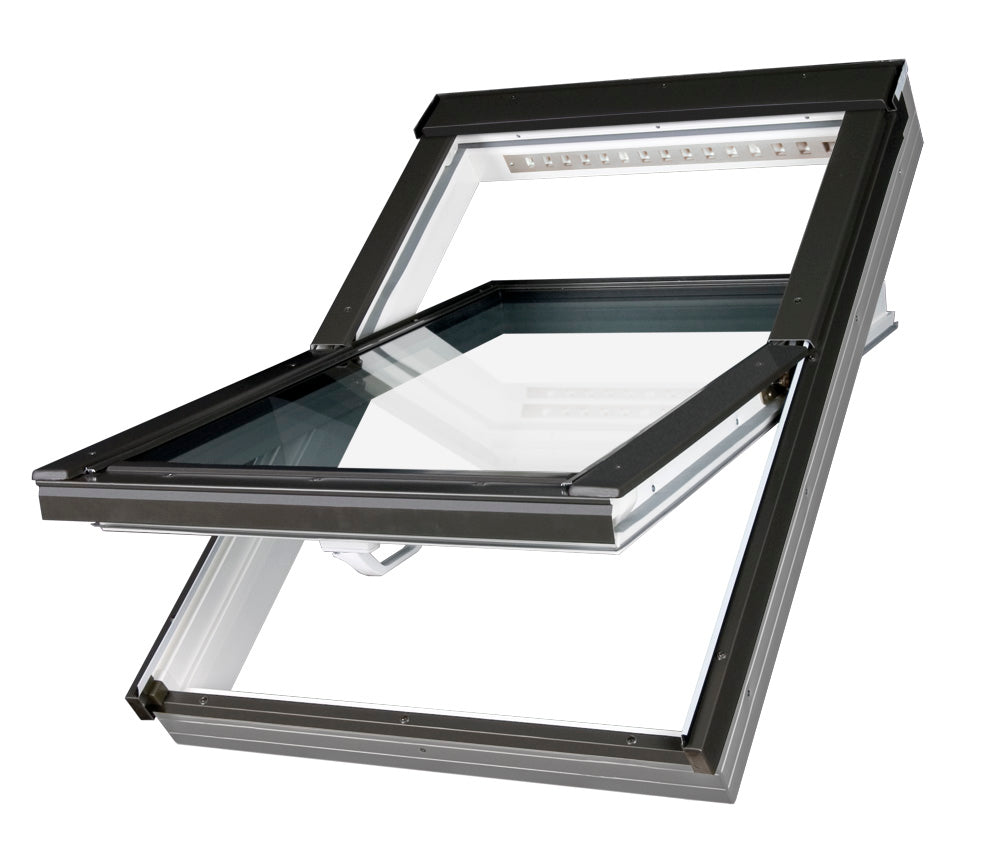 White PVC centre pivot roof window