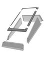 Set of flashing metal brackets and frames