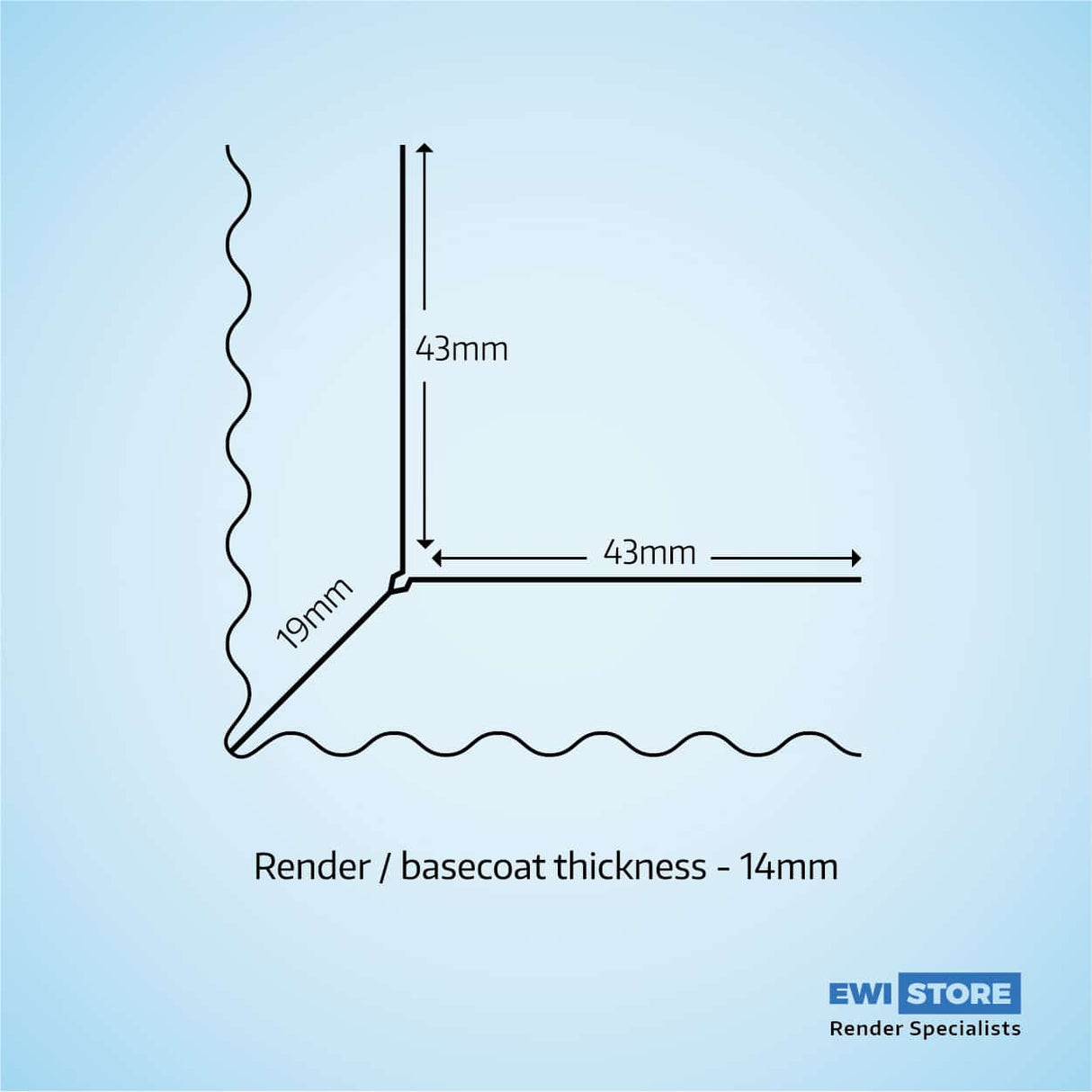 Corner bead with nose - no mesh example picture