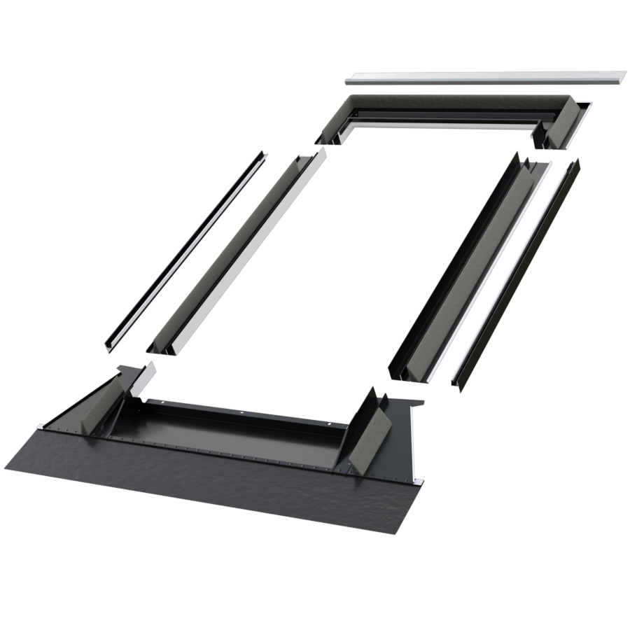 black FAKRO recessed conservation style flashing kit for roof windows