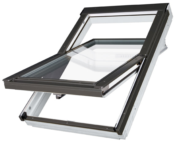 Awhite PU coated centre pivot thermo roof window