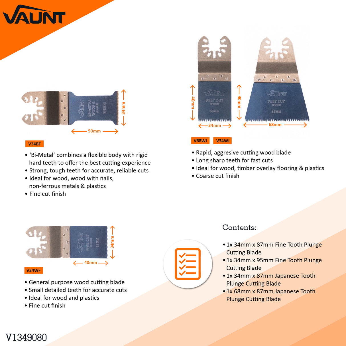 Premium Assorted Multi Tool Blade - Vaunt (Pack of 4)