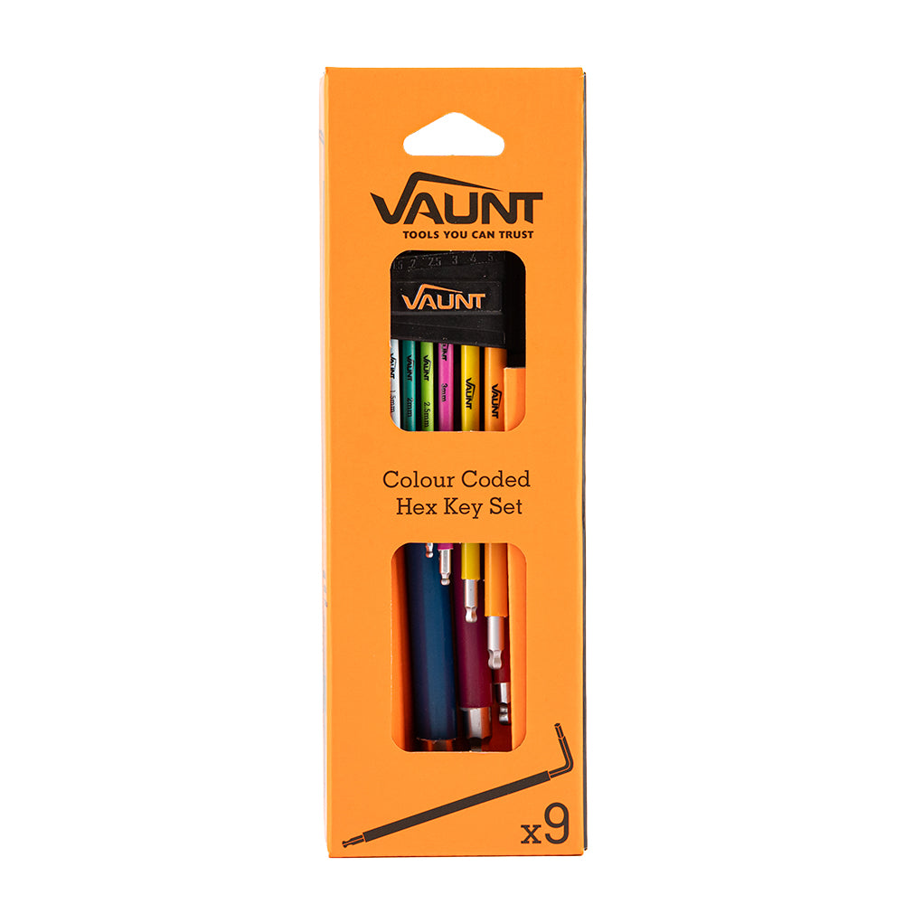 Vaunt 9 Piece Colour Coded Ball-End Hex Key Set