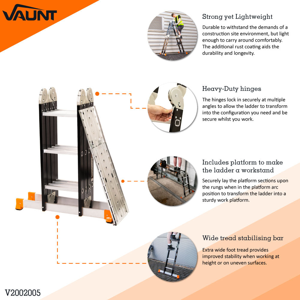 Vaunt 12 in 1 ( 4x3 ) Multi-Purpose Ladder with Platform
