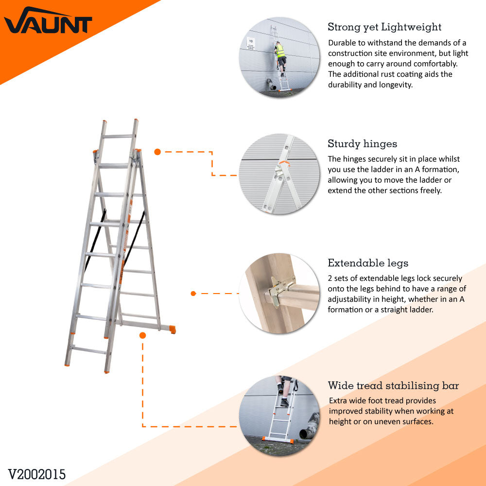 Vaunt - 3 Piece 4.2m Extension Ladder