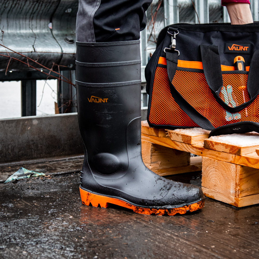 Prague Safety Wellington Boots - Black - Build Greener-Vaunt