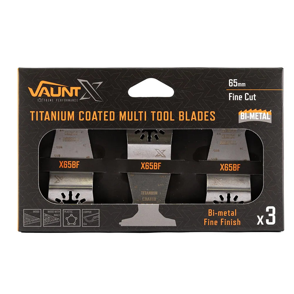 Vaunt X Premium Titanium Coated 65mm Bi-Metal Multi Tool Blade – Pack of 3