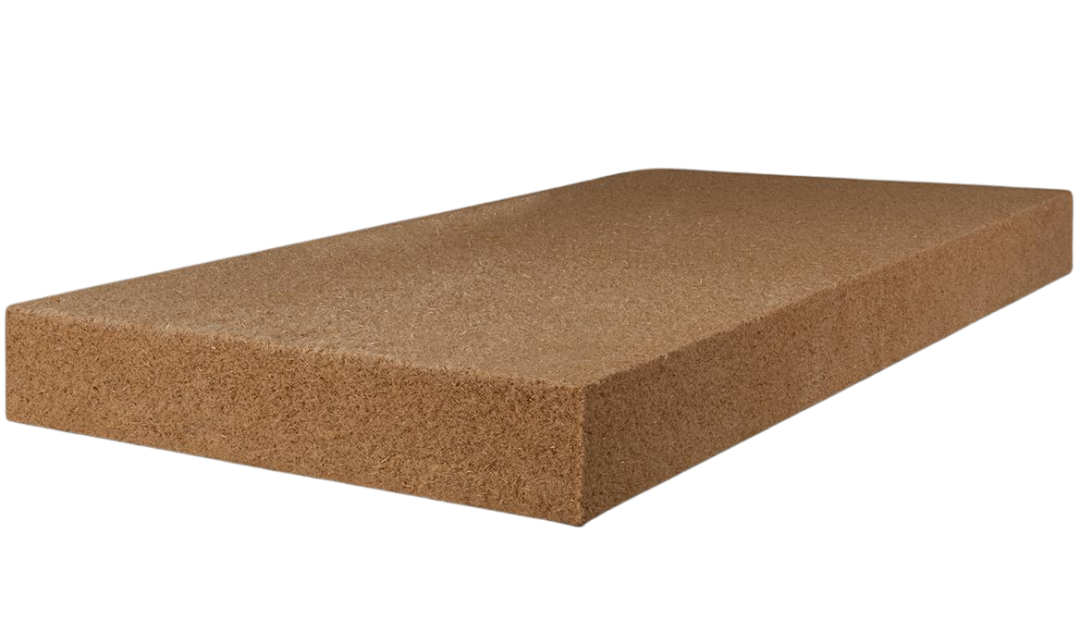 Brown wood fibre insulation board