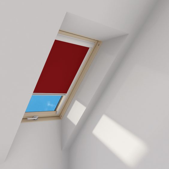 Manual Blackout Roller Blind wine red