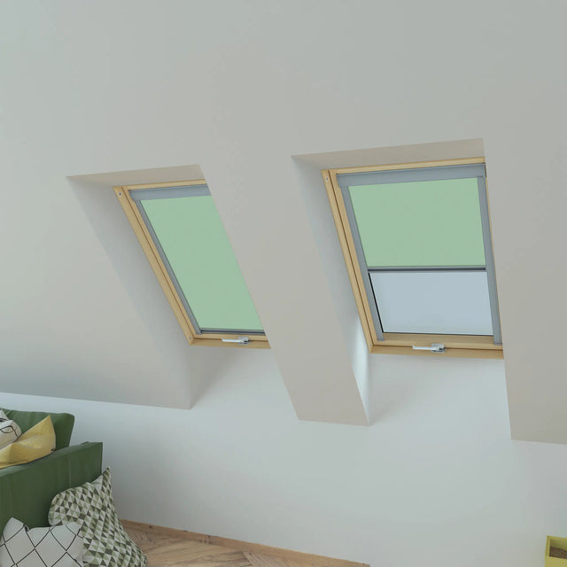 Manual Blackout Roller Blind light green