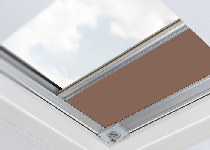 Manual Blackout Roller Blind to Suit Flat Roof Windows brown
