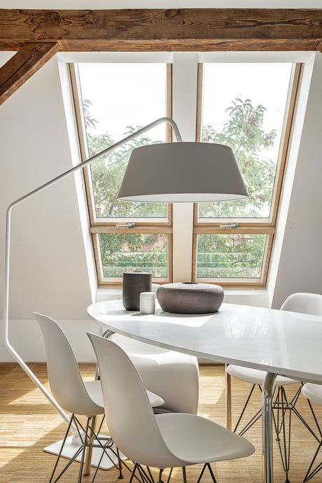 windows in modern dining room