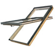 pine roof window with black frame