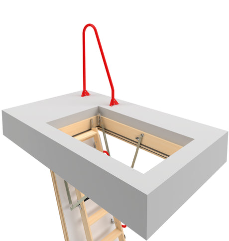 Red Handrail on loft hatch