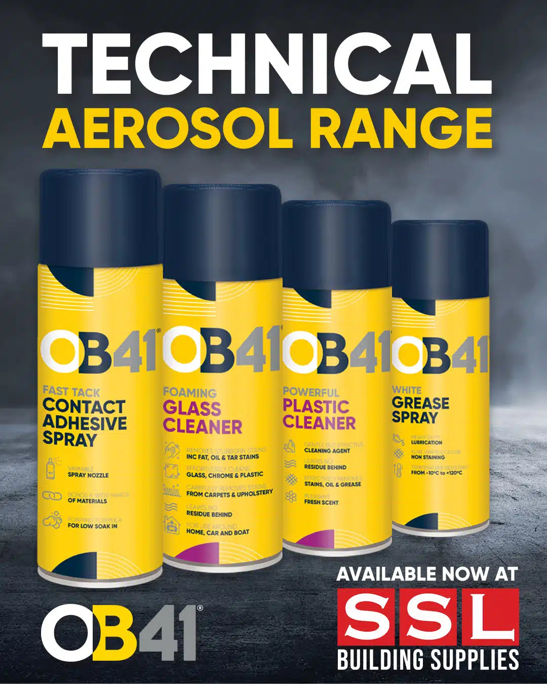 OB41 Foaming Glass Cleaner 400ml