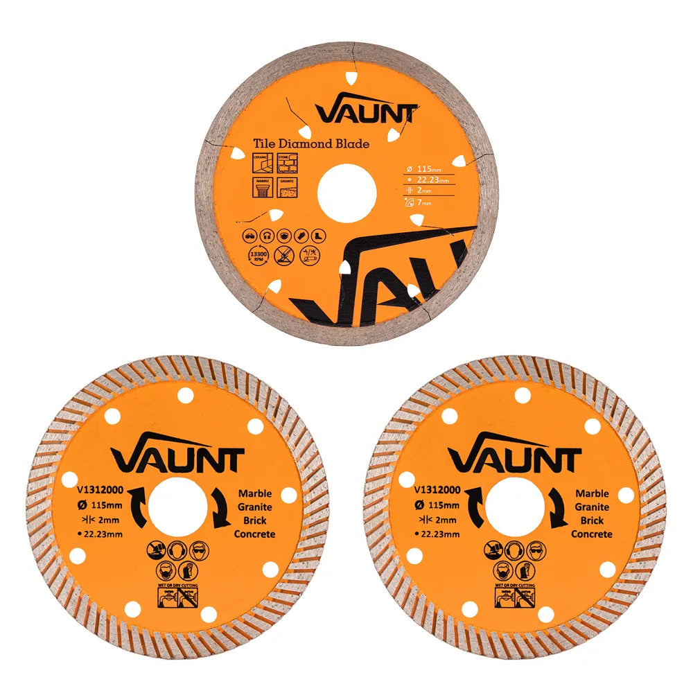 Vaunt General Purpose and Tile Diamond Blade Set 115mm – Pack of 3
