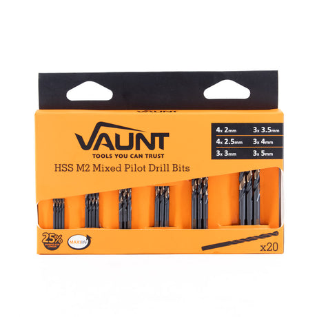 Vaunt - 20 Piece HSS M2 Turbo Pilot Drill Bit Pack