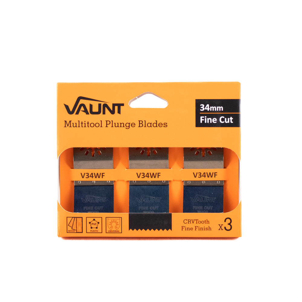 Vaunt Premium 34mm Fine Finish Multi Tool Blade – Pack of 3