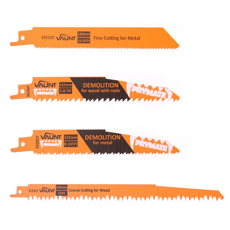 Vaunt - Recip Saw Blade Set (Wood Metal & Demolition) - Pack of 20