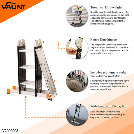 Vaunt 12 in 1 ( 4x3 ) Multi-Purpose Ladder with Platform