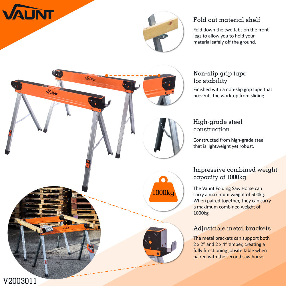 Vaunt Heavy Duty Saw Horse Twin Pack