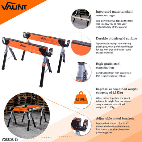 Vaunt - Heavy Duty Saw Horse Twin Pack