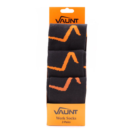 Vaunt - Essential Socks - Orange/Black - Size 6-11 