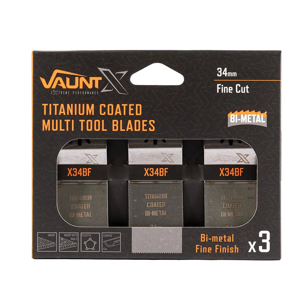 Vaunt X Premium Titanium Coated 34mm Bi-Metal Multi Tool Blade – Pack of 3