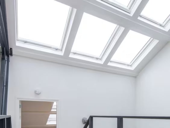 Modern interior with a skylight ceiling