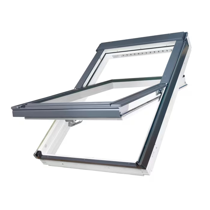 Skylight window with gray frame